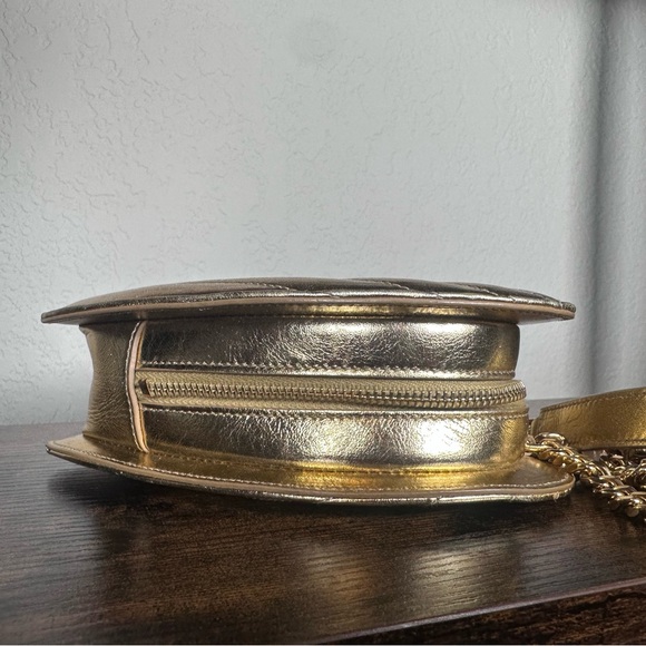 YSL Yves Saint Laurent Gold Heart Mini Crossbody Bag - Picture 6 of 11